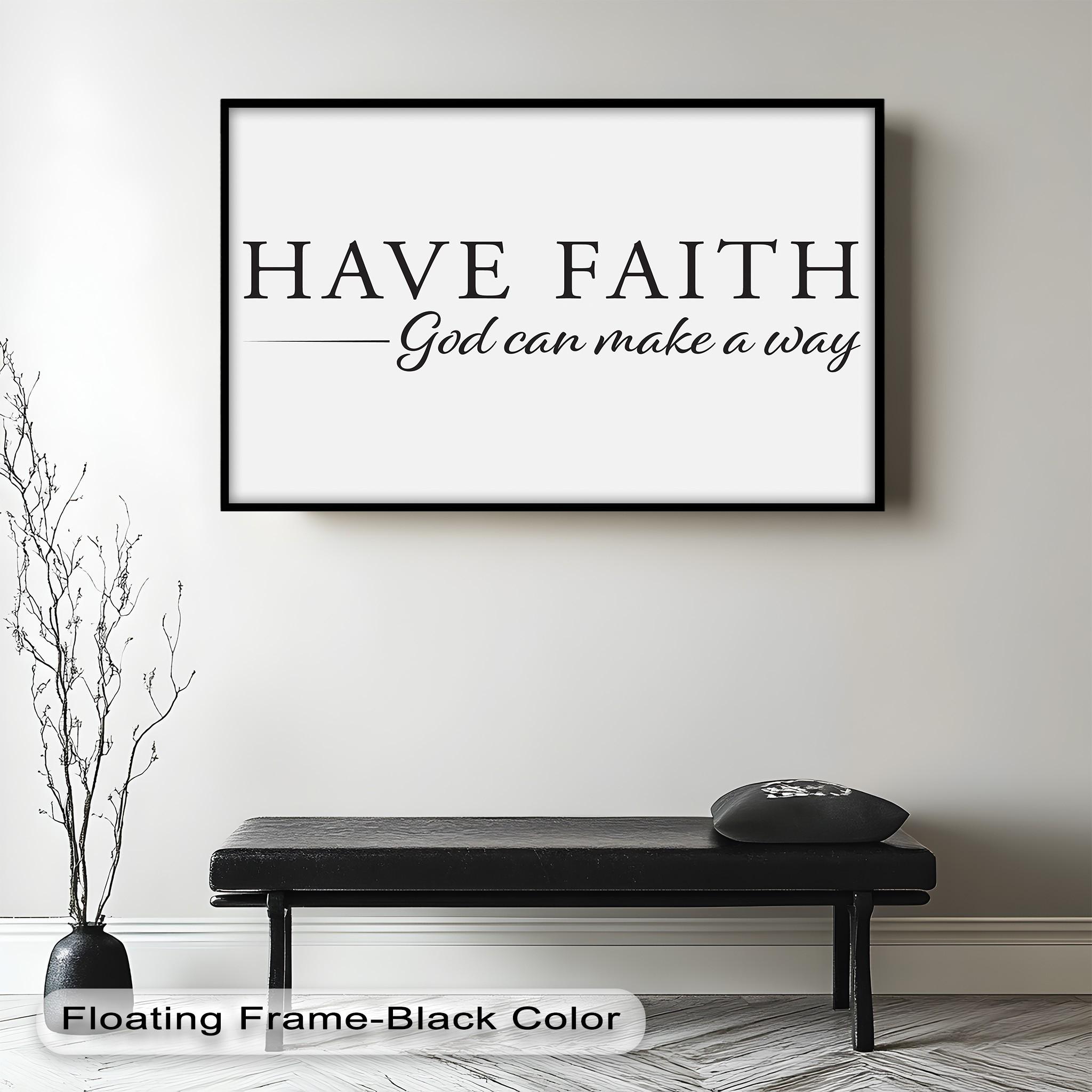 Faith Wall Art : Inspirational Christian Décor With Floating Frame Oil ...