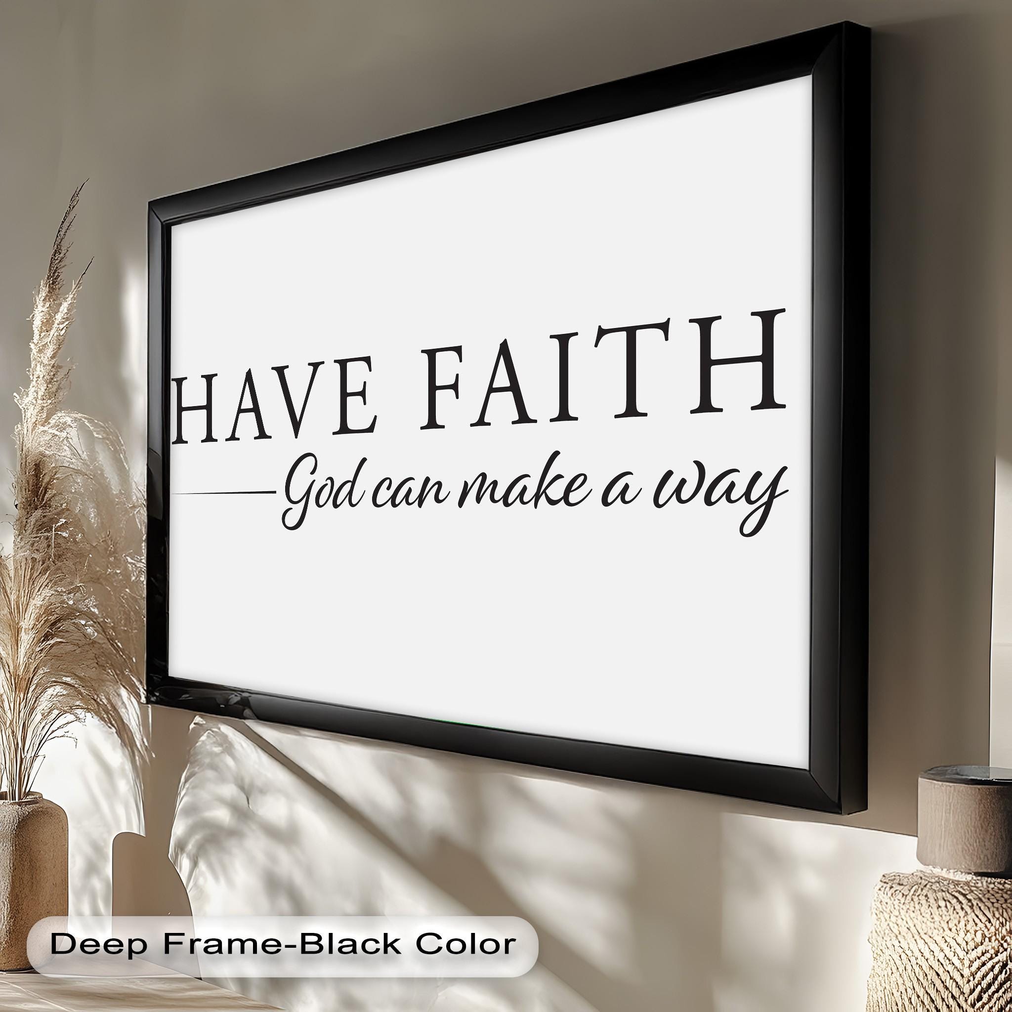 Faith Wall Art : Inspirational Christian Décor With Floating Frame Oil ...