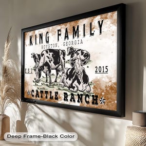 Benutzerdefinierte Cattle Ranch Holzschild, rustikale Bauernhaus Kuh Wandkunst, personalisierte Ranch Familienname Holzdruck für Country Home Decor