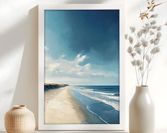 Gerahmtes Strand Wandbild: Küstenlandschaft Wandkunst Gemälde Look Wandkunst