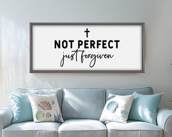 Framed Christian Scripture Wood Sign, Rustic Home Decor Painting Look Wall Art