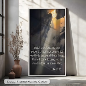 Christian Scripture Wooden Wall Art, Luke 21:36, Christ Canvas Art