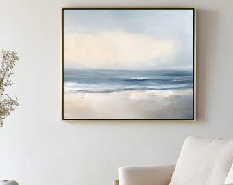 Framed Coastal Seascape Print: Modern Nautical Wall Art
