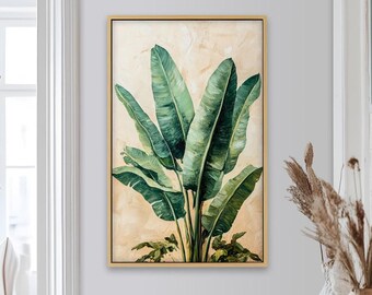 Framed Tropical Leaf Wall Painting : Botanical Wall Art Painting Look Wall Art
