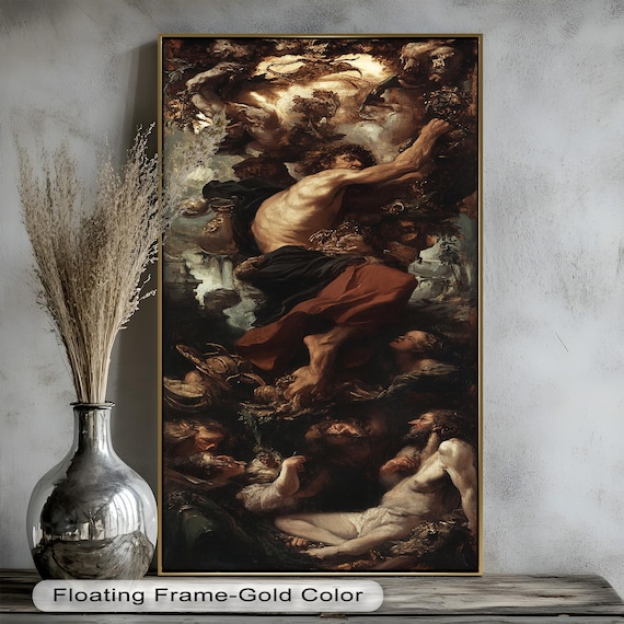 Framed Mythology Art Print: Dark Baroque Wall Painting Oil  display picture 1