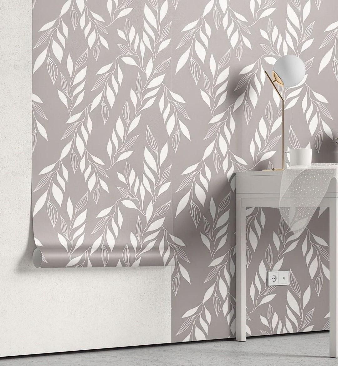 Leaves Wallpaper-temporary Wallpaper-peel and Stick Wallpaper-leaf Wall ...