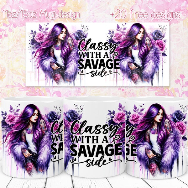 Savage Sarcastic Mug Design, Digital Sublimation design, 11oz/15oz Mug Digital Design, Digital Mug Design, positive Mug wrap, self-Love wrap