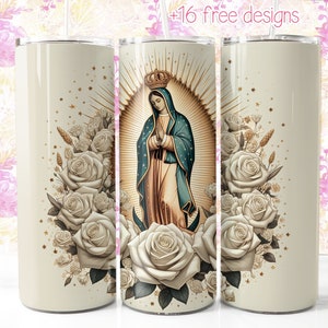 Virgen de Guadalupe 20oz Diseño Digital, Virgen de Mexico envoltura digital para sublimación, Descarga Instantánea, Diseño en Español, Virgen Mexicana