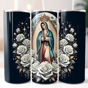 Virgen de Guadalupe 20oz Diseño Digital, Virgen de Mexico envoltura digital para sublimación, Descarga Instantánea, Diseño en Español, Virgen Mexicana