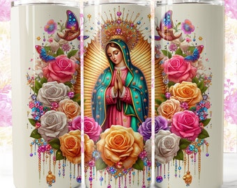 Virgen de Guadalupe 20oz Digital Design, Virgen de Mexico digital wrap for sublimation, Instant Download, Spanish Design, Virgen Mexicana
