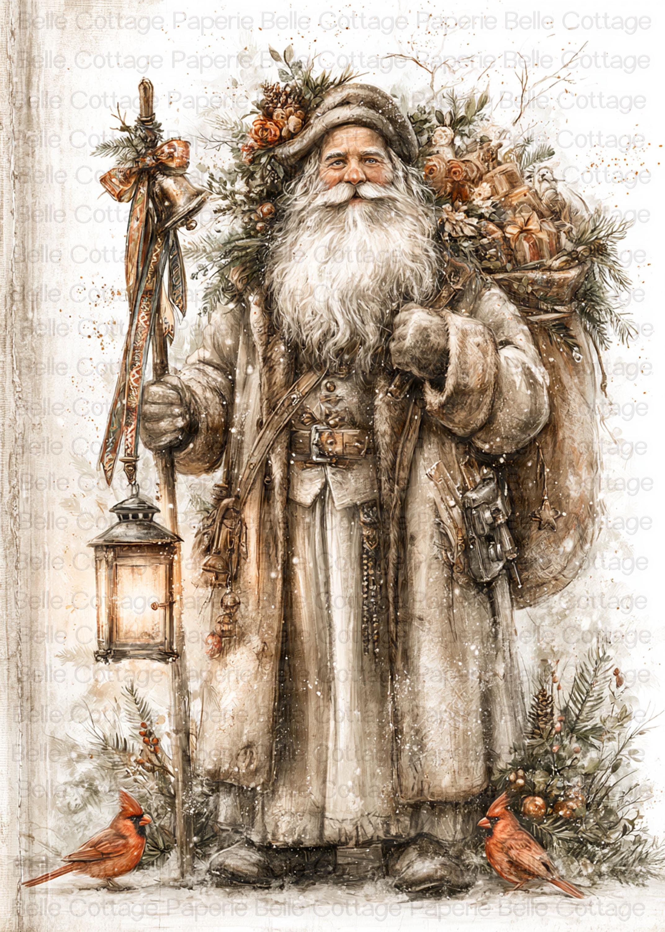 Old World Santa With Cardinal - Etsy