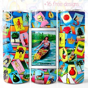 Loteria La Chalupa 20oz Tumbler Wrap: Mexican Digital Design (Digital Download)