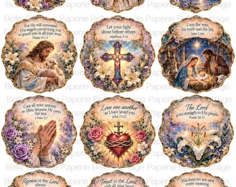 Christian Seashell Rice Paper, Religious Decoupage Paper, Bible Verse Shell Designs, Christian Craft Paper, Small Project Rice Paper A4 N69
