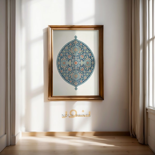 Islamitische geometrische kunst, kunstzinnige patroonkunst, moderne islamitische muurkunst, Boho islamitische poster bloementegelprint, moslim Home decor, Eid decoratie