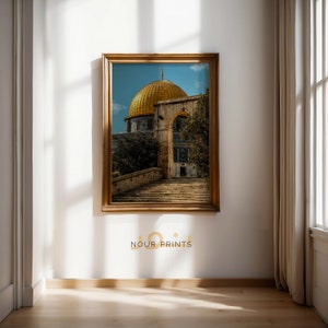 Al-Aqsa Photograph Dome of the Rock Al-Quds, Free Palestine Print, Islamic Wall Art, Jerusalem Palestine Mosque Printable Art, Muslim Decor