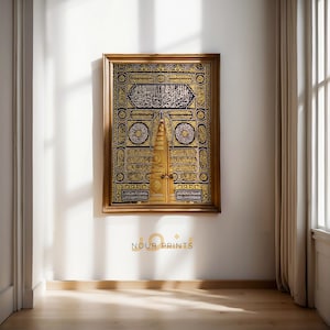 Kaaba Mecca Art Islamic Wall Art, Door Kabah, Multazam Kaaba Door Masjid al-Haram Grand Mosque Art Print, Islamic Home Decor, Muslim Gifts