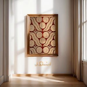 Arte de pared con alfombra antigua, tapiz vintage, tapiz textil neutro, estampado con patrón en tonos cálidos, arte textil, alfombra