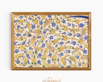 Islamic Geometric Art, Artful Pattern Art, Modern Islamic Wall Art, Boho Islamic Poster Floral Art, Vintage Ottoman Print, Muslim Home Decor
