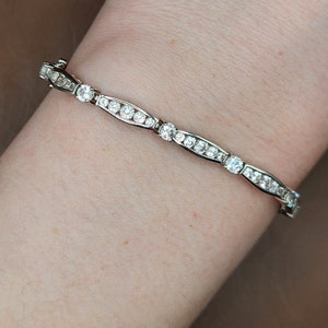 Lab-Created White Sapphire bracelet in Sterling Silver - 7 1/2in