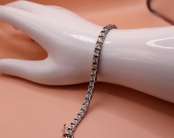 Vintage Ross Simons Tennis Bracelet - Sterling Silver With Vintage Ross Simons Tennis Bracelet - Sterling Silver With