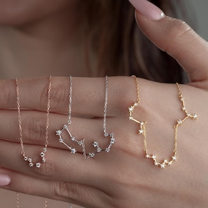 Zodiac Necklace, Constellation Charms as Family Christmas Gift, Astrology Theme Mother Gift to Her, Birthday Gift, Virgo, Scorpio, Gemini