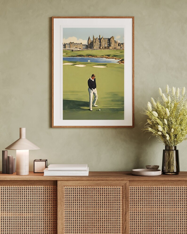 St. Andrews Golf Travel Poster, Golf Art, Golf Artwork, Golf Wall Art