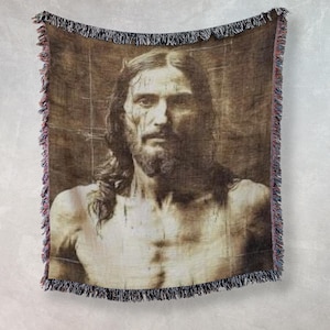 Das Grabtuch von Turin Decke, Jesus Decke, gewebte christliche Decke, Christentum Wohnkultur, Wandteppich Decke