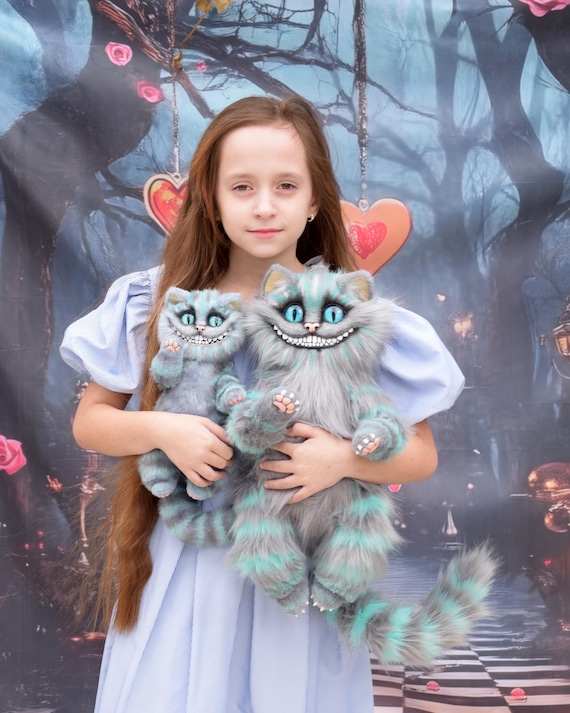 Cheshire Cat Plush Toy – Realistic Smile & Teeth, Faux Fur