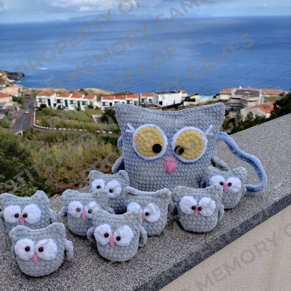 Crochet memory game owl and owlets: Toy for Visual Memory, Colors, Counting, Tactile Sensations, and Motor Skills. Beginner crochet pattern