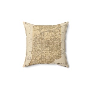 Indiana Map Pillow - Indiana Wedding Gift - Indiana Pillow - Housewarming Gift - Study Abroad - Exchange Student
