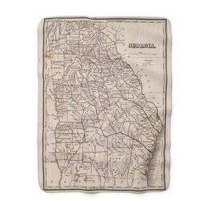 Georgia Map Fleece Blanket - Georgia Blanket - Georgia  Housewarming Gift - Georgia Airbnb - Georgia Realtor - Georgia Throw Blanket
