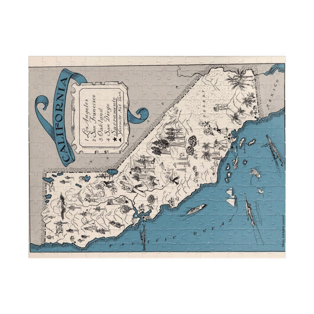 California Map Puzzle - California Puzzle for Adults - California ...
