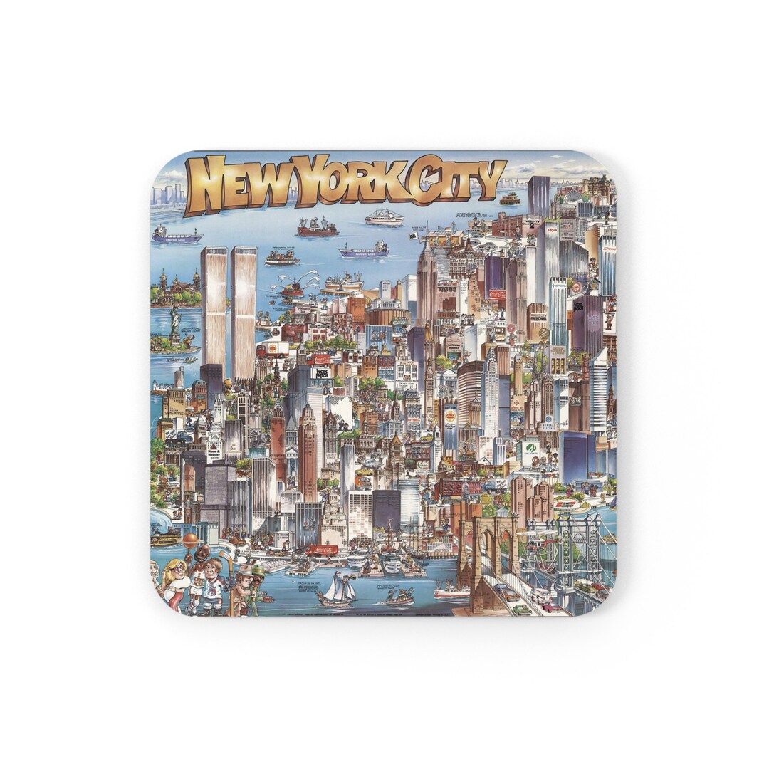 New York Map Coaster Set New York Coasters New York