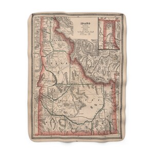 Idaho Map Fleece Blanket - Idaho Blanket - Idaho Housewarming Gift - Idaho Airbnb - Idaho Realtor - Idaho Throw Blanket