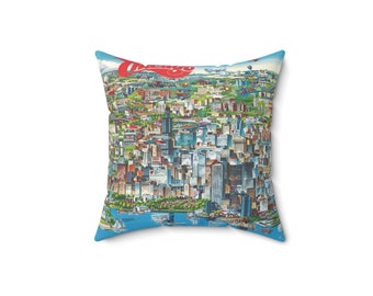 Chicago Map Pillow - Chicago Wedding Gift - Chicago Pillow - Housewarming Gift - Study Abroad - Exchange Student