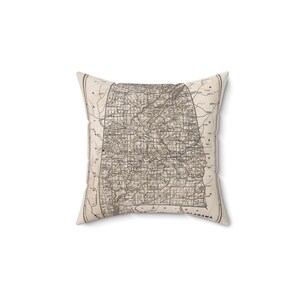Alabama Map Pillow - Alabama Wedding Gift - Alabama Pillow - Housewarming Gift - Study Abroad - Exchange Student