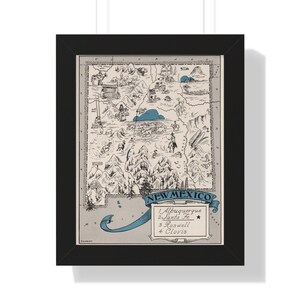 New Mexico Framed Map Print - New Mexico Wall Art - New Mexico  Framed Poster - New Mexico Framed Antique Map - New Mexico Wall Decor