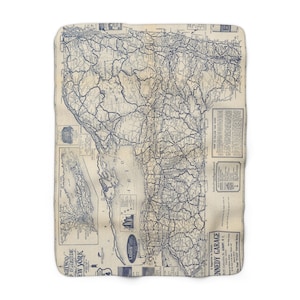New York Map Fleece Blanket - New York  Blanket - New York Housewarming Gift - New York Airbnb - New York Realtor - New York Throw Blanket
