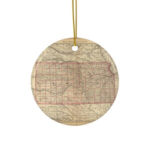 Kansas Map Ornament - Kansas Ornament - Kansas Gift - Kansas Map - Kansas Christmas Ornament - Kansas Realtor Gift