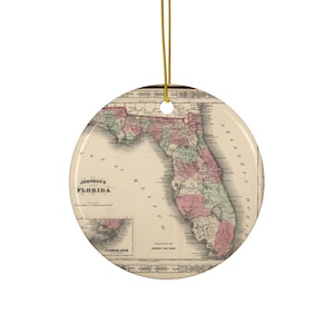 Florida kaart ornament - Florida ornament - Florida cadeau - Florida kaart - Florida kerstornament - Florida makelaar cadeau