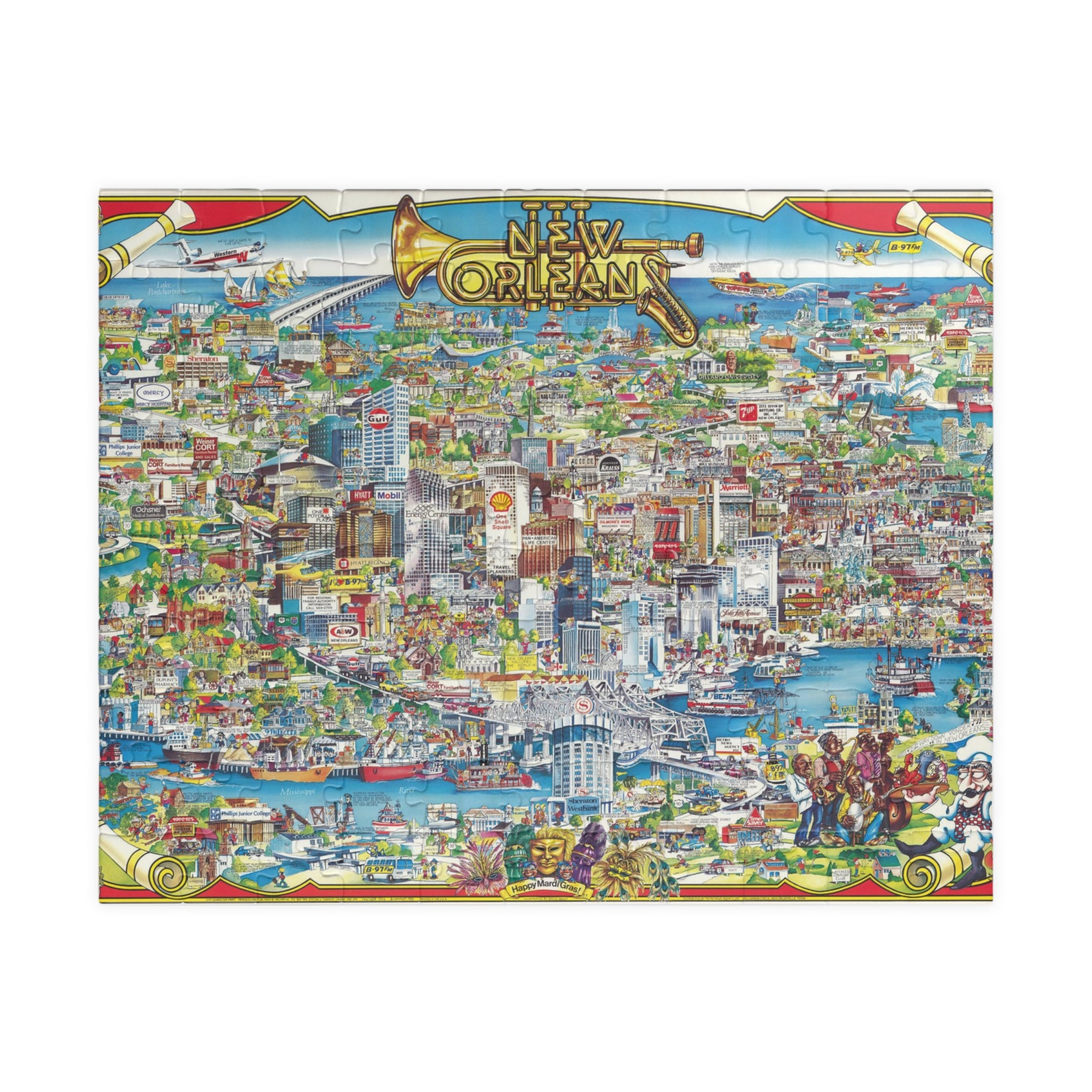 New Orleans Map Puzzle New Orleans Puzzle for Adults New