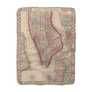 New York Map Fleece Blanket - New York Blanket - New York Housewarming Gift - New York Airbnb - New York Realtor - New York Throw Blanket
