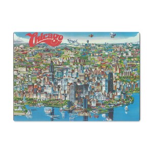 Chicago Map Cutting Board - Chicago Map Charcuterie Board - Chicago Gift - Chicago Kitchen - Airbnb Decor - Chicago Cheese Board