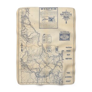 Idaho Map Fleece Blanket - Idaho Blanket - Idaho Housewarming Gift - Idaho Airbnb - Idaho Realtor - Idaho Throw Blanket