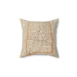 Alabama Map Pillow - Alabama Wedding Gift - Alabama Pillow - Housewarming Gift - Study Abroad - Exchange Student