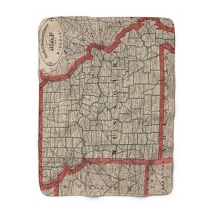 Missouri Map Fleece Blanket - Missouri Blanket - Missouri Housewarming Gift - Missouri Airbnb - Missouri Realtor - Missouri Throw Blanket