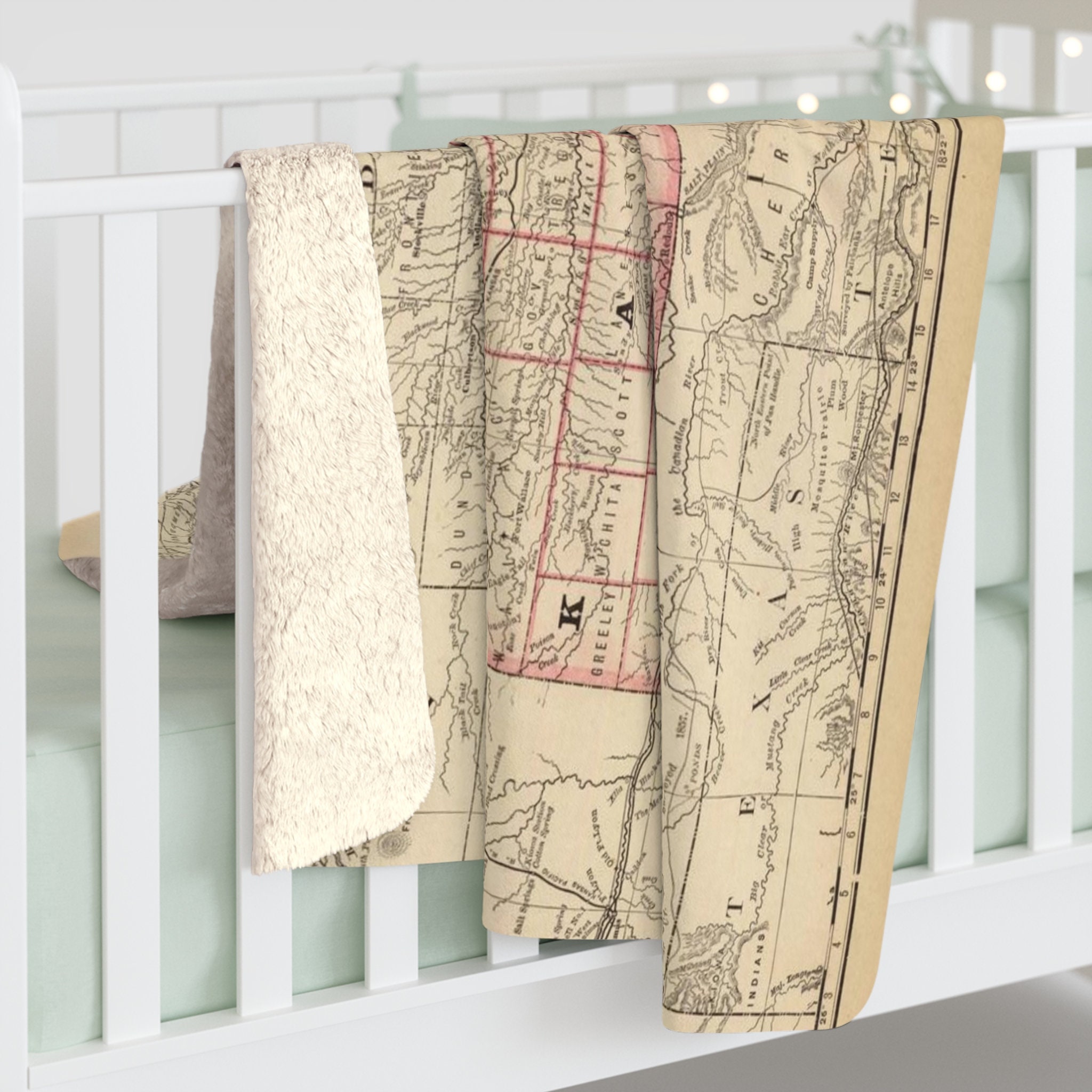 Kansas Map Fleece Blanket Kansas Blanket Kansas Housewarming Gift