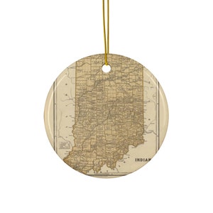 Indiana Map Ornament - Indiana Ornament - Indiana Gift - Indiana Map - Indiana Christmas Ornament - Indiana Realtor Gift