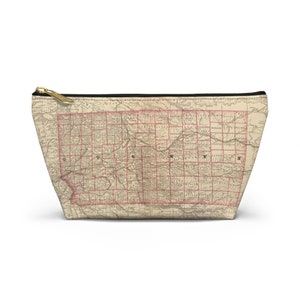 Pochette pour carte du Kansas - carte du Kansas vintage - cadeau du Kansas - bracelet du Kansas - carte du Kansas - pochette pour appareils électroniques du Kansas