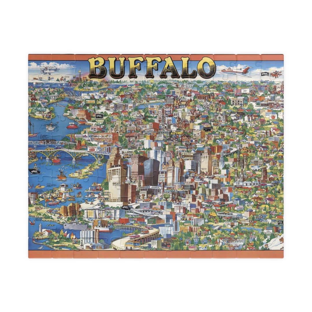 Buffalo Map Puzzle Buffalo Puzzle for Adults Buffalo Jigsaw Puzzle 500